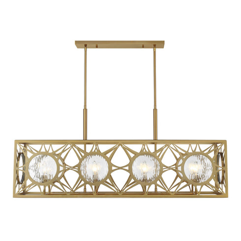 Balfour 8-Light Linear Chandelier in Warm Brass
