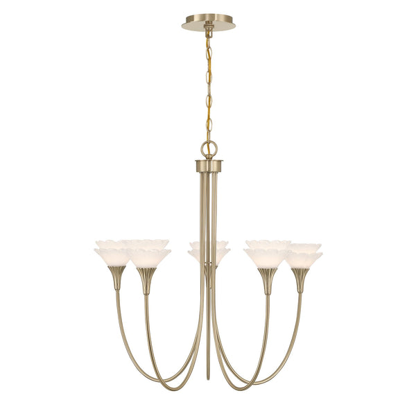 Florena 5-Light Chandelier in Noble Brass by Breegan Jane