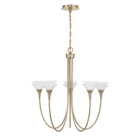 Florena 5-Light Chandelier in Noble Brass by Breegan Jane