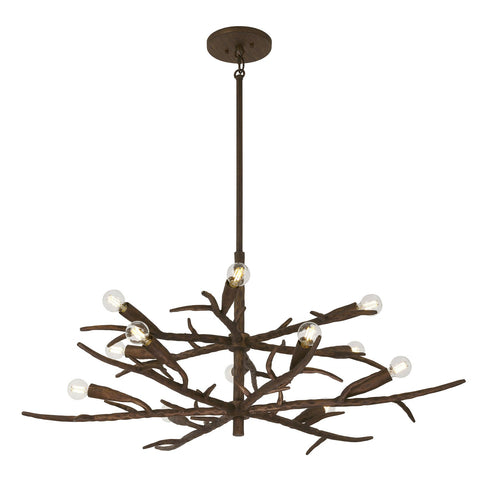 Palisades 12-Light Chandelier in Bark by Breegan Jane