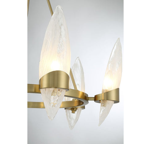 Nouvel 6-Light Chandelier in Warm Brass