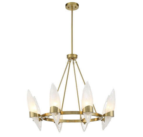 Nouvel 8-Light Chandelier in Warm Brass
