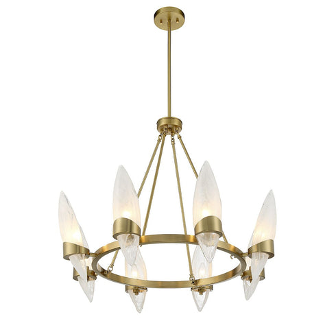 Nouvel 8-Light Chandelier in Warm Brass