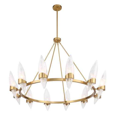 Nouvel 12-Light Chandelier in Warm Brass
