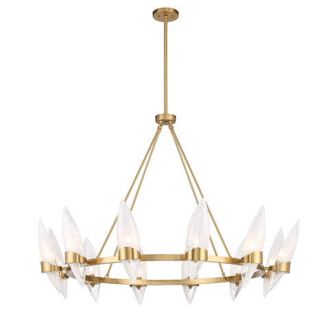 Nouvel 12-Light Chandelier in Warm Brass