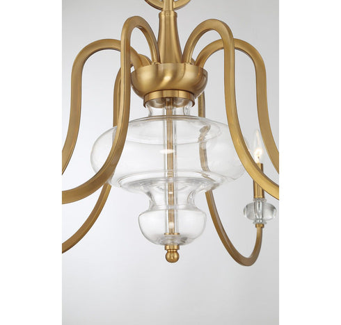 Bergdorf 6-Light Chandelier in Warm Brass