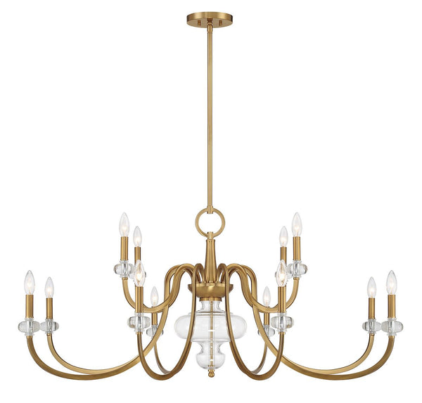 Bergdorf 12-Light Chandelier in Warm Brass