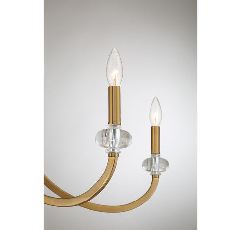 Bergdorf 12-Light Chandelier in Warm Brass