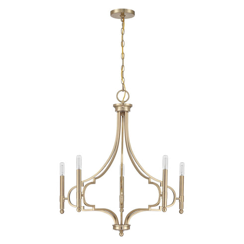 Woodlawn 5-Light Chandelier in Noble Brass