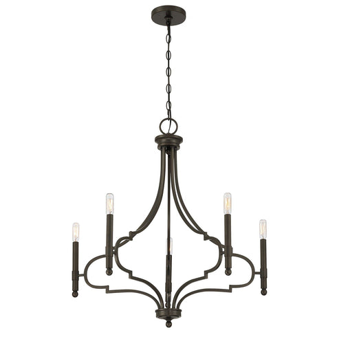Woodlawn 5-Light Chandelier in Noble Brass