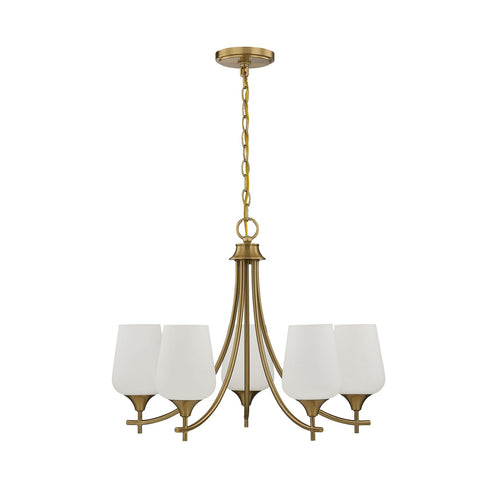 Octave 5-Light Chandelier in Warm Brass