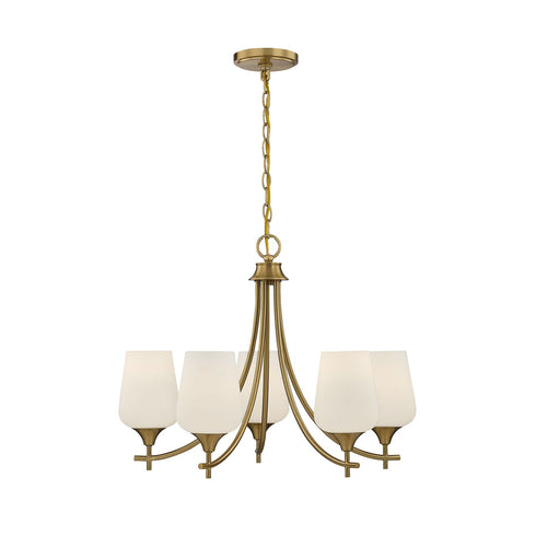 Octave 5-Light Chandelier in Warm Brass