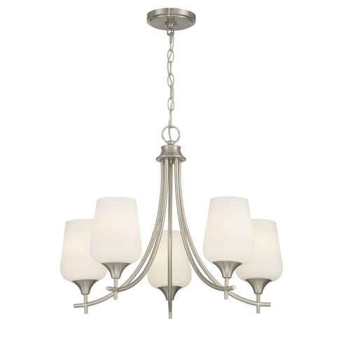 Octave 5-Light Chandelier in Warm Brass