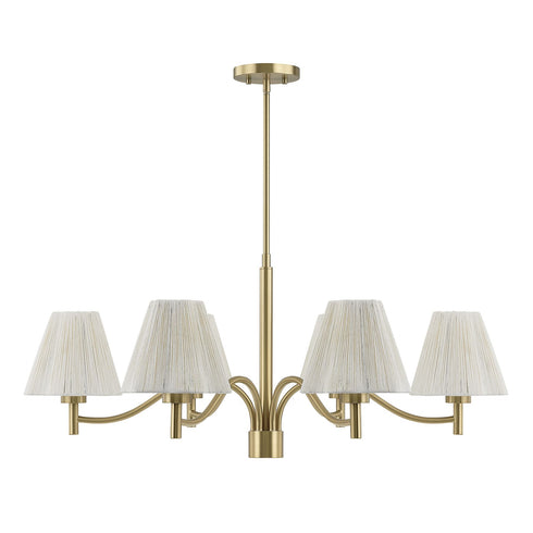 Rosa 6-Light Chandelier in Noble Brass
