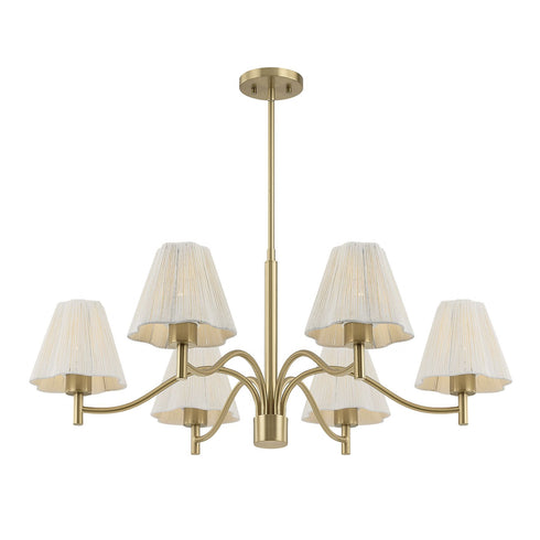 Rosa 6-Light Chandelier in Noble Brass