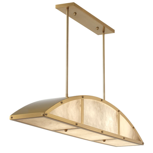 Legacy 4-Light Linear Chandelier in Warm Brass by Breegan Jane