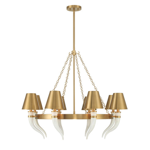 Hearne 8-Light Chandelier in Warm Brass by Dann Foley