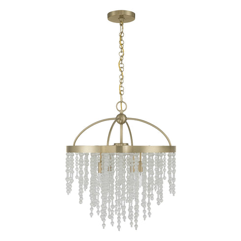 Jeanette 4-Light Chandelier in Noble Brass
