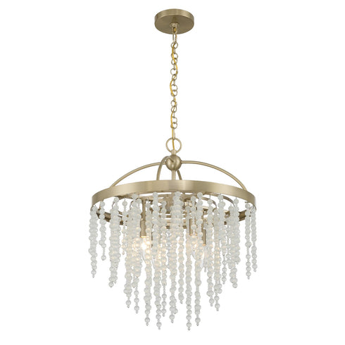 Jeanette 4-Light Chandelier in Noble Brass