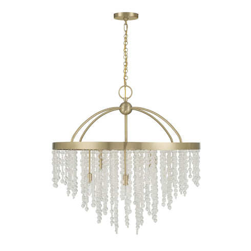 Jeanette 8-Light Chandelier in Noble Brass