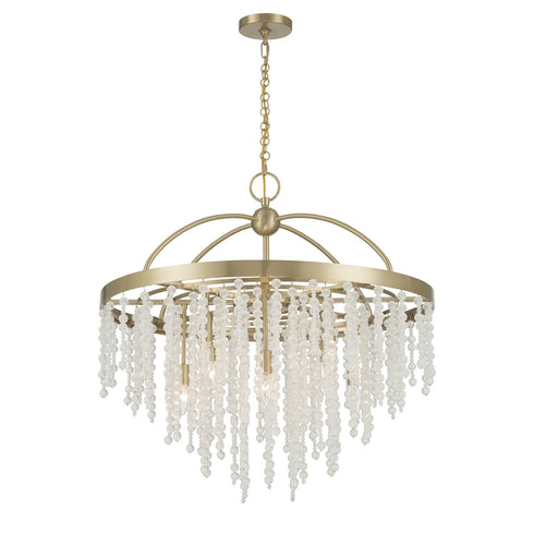 Jeanette 8-Light Chandelier in Noble Brass
