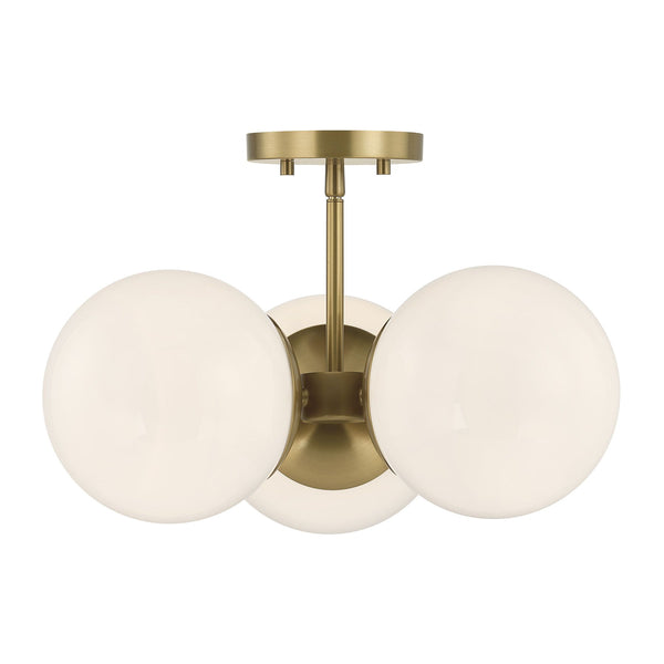 Turin 3-Light Chandelier in Warm Brass by Dann Foley