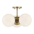 Turin 3-Light Chandelier in Warm Brass by Dann Foley