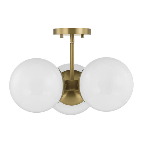 Turin 3-Light Chandelier in Warm Brass by Dann Foley