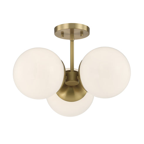 Turin 3-Light Chandelier in Warm Brass by Dann Foley