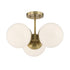 Turin 3-Light Chandelier in Warm Brass by Dann Foley