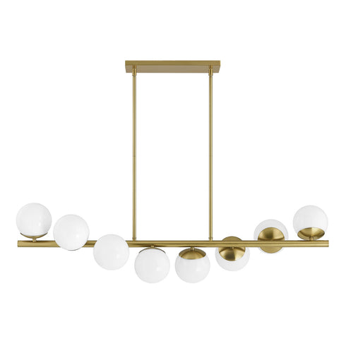 Turin 8-Light Linear Chandelier in Warm Brass by Dann Foley