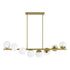 Turin 8-Light Linear Chandelier in Warm Brass by Dann Foley