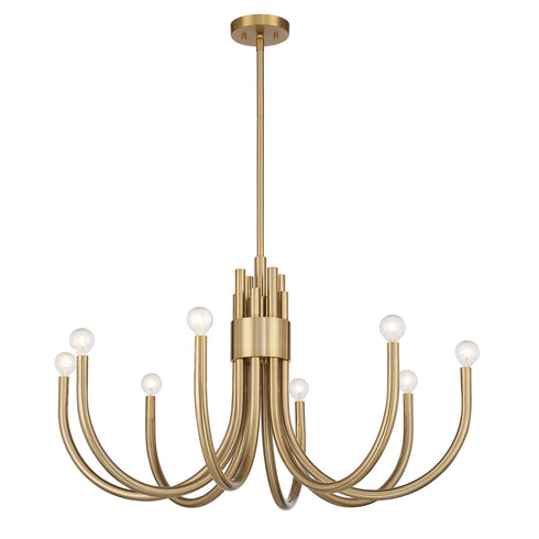 Sorrento 8-Light Chandelier in Noble Brass