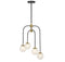 Couplet 4-Light Chandelier in Matte Black with Warm Brass Accents
