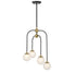 Couplet 4-Light Chandelier in Matte Black with Warm Brass Accents