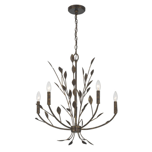 Laska 5-Light Chandelier in Enchanted Bronze by Breegan Jane