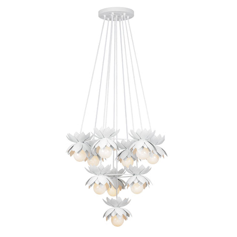 Pacha 10-Light Chandelier in White Cashmere by Breegan Jane