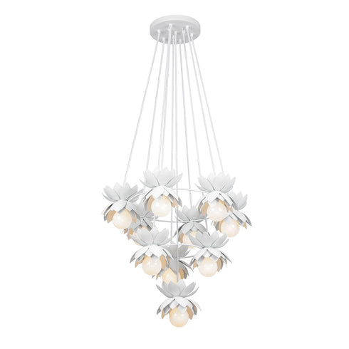 Pacha 10-Light Chandelier in White Cashmere by Breegan Jane
