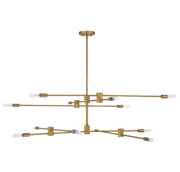 Lyrique 12-Light Chandelier in Warm Brass