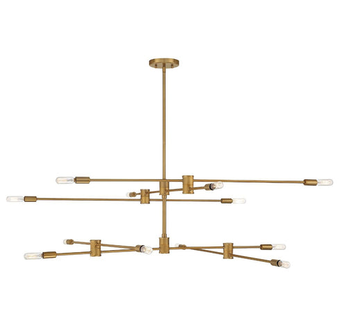 Lyrique 12-Light Chandelier in Warm Brass