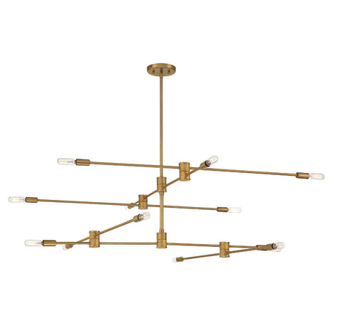 Lyrique 12-Light Chandelier in Warm Brass