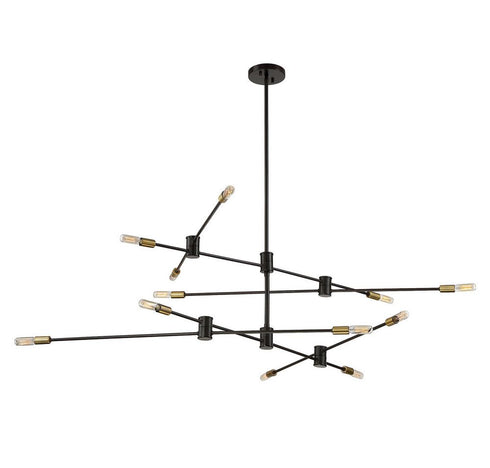 Lyrique 12-Light Chandelier in Warm Brass