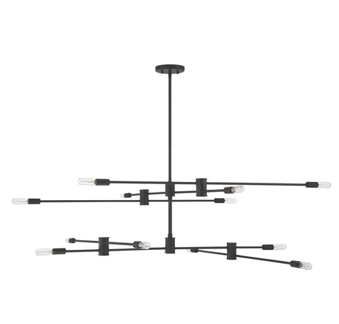 Lyrique 12-Light Chandelier in Warm Brass