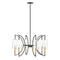 Hanley 6-Light Chandelier in Matte Black and Warm Brass