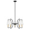 Hanley 5-Light Chandelier in Matte Black and Warm Brass
