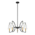 Hanley 5-Light Chandelier in Matte Black and Warm Brass