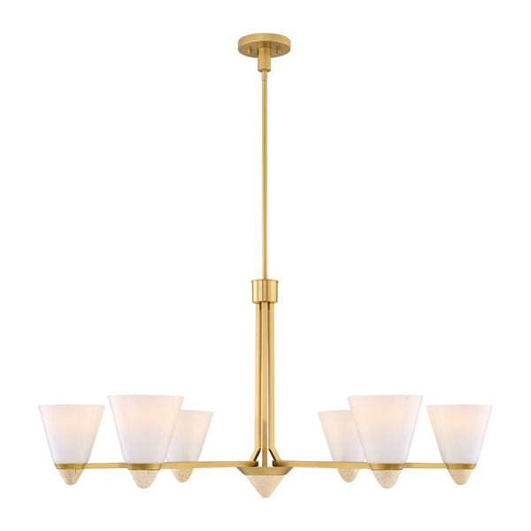 Kohlman 6-Light Chandelier in Warm Brass
