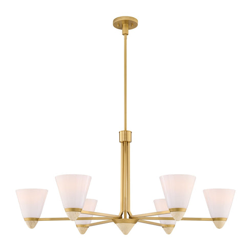 Kohlman 6-Light Chandelier in Warm Brass