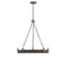 Tripoli 5-Light Chandelier in Mottled Zinc with Gray Rattan