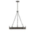 Tripoli 5-Light Chandelier in Mottled Zinc with Gray Rattan